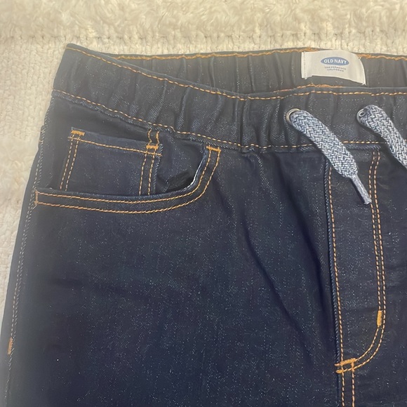 Old Navy built in flex jeans denim joggers pull on dark wash boys size 14–16 XL - Picture 3 of 16